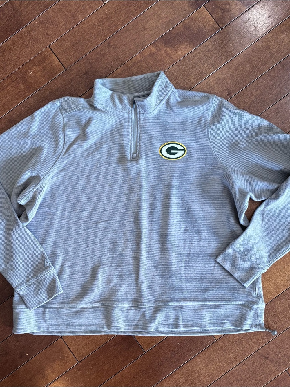 Antigua Light Gray Green Bay Packers Half-Zip Pullover